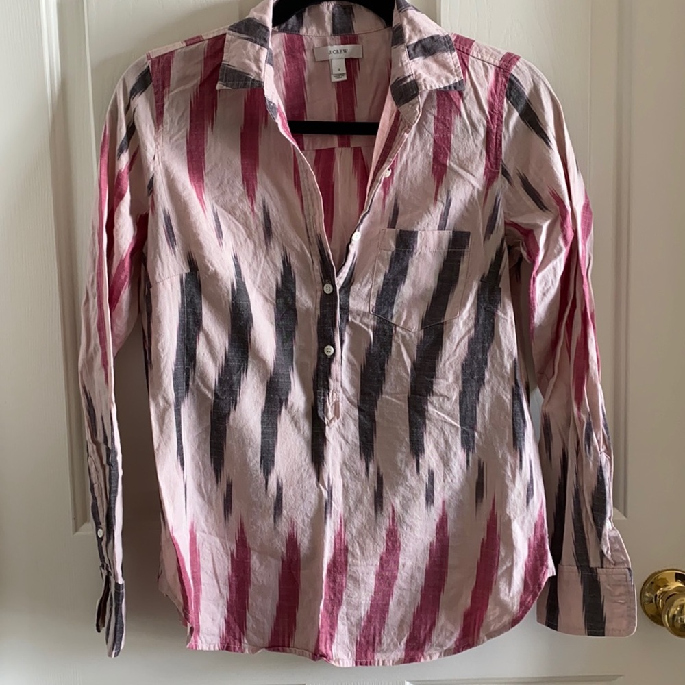 Jcrew Ikat Popover Shirt